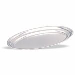 Plateau de service ovale en inox � bords ronds 25 � 50 cm - pujadas - gris - l172 - l250 - p250 - h - ...