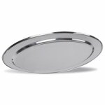 Plateau de service ovale en inox brillant 25  50 cm - pujadas - l175 - l250 - p1 - h1 - inox