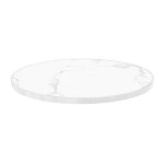 Plateau de table contreplaqu revtement stratifi marbre blanc / argent - oviala