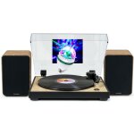 Platine disque - thomson - tt301 - finition bois / blanc - 33 / 45 tours - enceintes 100w