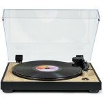 Platine tourne - disques - thomson tt300 - tte de lecture audio - technica at3600l - bois et noir