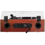 Platine vinyle - halterrego - all - in - one - lecteur cd - radio fm - bluetooth - tan