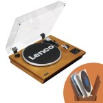 Platine vinyle avec bluetooth usb mp3 haut - parleurs - lenco - ls - 55wa - bois
