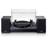 Lenco ls - 301bk - platine avec bluetooth et deux haut - parleurs externes noir