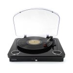 Platine vinyles ledwood round 300 black - 33 - 45 - 78 tours avec haut - parleurs stro 2x5w bluetooth ...