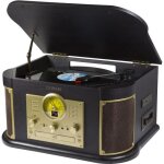 Platine vinyle retro all - in - one technaxx tx - 103 - fonction numriseur - phono cassette cd usb bluetooth ...