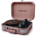 Platine vinyle stéréo saumon 33 / 45 / 78 tours avec enceintes intégrées - usb / sd / aux - prise casque ... Platine vinyle stéréo saumon 33 / 45 / 78 tours avec enceintes intégrées - usb / sd / aux - prise casque ...