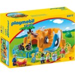 Playmobil 1. 2. 3 - 9377 - parc animalier avec 4 personnages des animaux des enclos une cachette et un ...