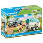 Country voiture avec remorque pour poney