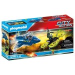 Playmobil - 70780 - jet de police et drone - multicolore - bleu - playmobil city action