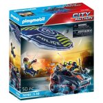 Playmobil - 70781 - policier parachutiste et quad des bandits - bleu - mixte - 5 ans