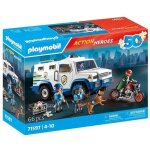 Playmobil 71597 fourgon blind avec convoyeurs de fonds action heroes les policiers 84 pices ds 4 ans ...
