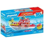 Playmobil 71598 bateau de sauvetage et pompiers les pompiers action heros ds 4 ans