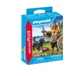 Figurine miniature - playmobil - 71755 - viking avec chien - accessoires inclus - d�tails soign�s
