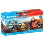 Playmobil 71875 pick - up de police moto & 2 personnages les policiers city action 39 pi�ces d�s 4 ans ...