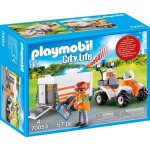 Playmobil - city life les secouristes - quad et remorque de secours avec effets lumineux et sonores
