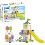Playmobil junior 71703 aire de jeux avec toboggan gant comprend cinq personnages un toboggan et des ...
