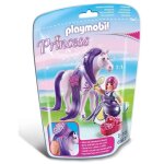 Playmobil - princesse violette avec cheval  coiffer - gamme playmobil princess - a partir de 4 ans