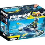 Playmobil - top agents - scooter marin s. h. a. r. k team - flotteur et projectiles - 6 ans et plus