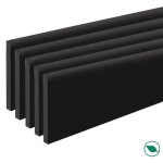 Lot de 5 plinthes bord carr� m�dium (mdf) rev�tues noir brillant 2200 x 68 x 9 mm pefc 70% forestea dimensions ...