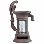 Pluviom�tre � poser forme fontaine � eau en fonte marron 7x10x18cm 18