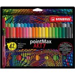 Feutres - stabilo - pointmax arty - 42 couleurs - pointe moyenne 08mm - tui carton