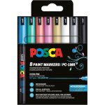 Pochette 8 marqueurs posca - pc1mr - couleurs m�talliques - pointe extra fine - 07mm