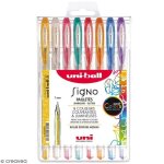 Stylos roller gel pailletés - uni - signo - 8 couleurs - largeur 1 mm Stylos roller gel pailletés - uni - signo - 8 couleurs - largeur 1 mm