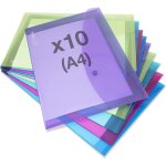 Pochettes - bouton pression - a4 + - semi - transparent - 10 unit�s - rapesco
