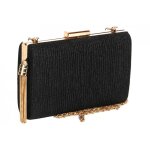 Pochette crmonie - nyls cration - minaudiere noire doree strass pochette femme mariage chic aela - ...