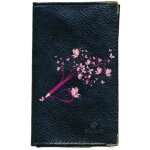 Pochette etui protection cuir porte carte grise papiers voiture permis de conduire noir crayon papillon ...