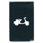 Pochette etui protection porte carte grise - papiers voiture - permis de conduire en cuir noir scooter ...