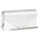 Pochette crmonie - nyls cration - pochette femme argent en satin sac soiree gris mariage charmya - ...