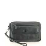 Pochette - francinel - taille unique - cuir de vachette - noir - 21x14x3. 5 cm