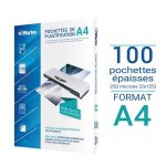 Pochettes de plastification - non spcifi - a4 - 125 microns - pack de 100 - coins arrondis