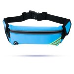 Pochette sac banane homme femme sport ceinture de course sac de voyage multifonctionnel bleu