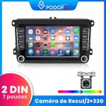 Podofo autoradio android avec systme de navigation 7 pouces pour volkswagen golf 5 golf 6 polo seat ...