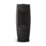 Po�le � bois fonte supra zoe 10kw - noir - d�part fum�es dessus et arri�re - vitre propre