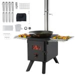Pole  bois - vevor - 394x608x425mm86 poucesavec 8 tuyaux de chemine et gantspour la cuisine et le ...