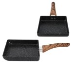 Pole  frire - tbest - tamagoyaki - antiadhsif en pierre - manche en bois - compatible induction