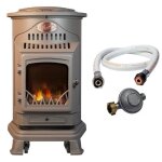 Poele à gaz 34 kw marron effet poêle à bois fonte véritable + tuyau gaz + détendeur butane provence universal ... Poele à gaz 34 kw marron effet poêle à bois fonte véritable + tuyau gaz + détendeur butane provence universal ...
