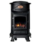 Pole  gaz fonte vritable 3. 4kw noir chauffage au gaz avec effet feu de bois provence universal