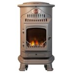 Poêle à gaz fonte véritable 3. 4kw marron miel effet feu de bois provence universal Poêle à gaz fonte véritable 3. 4kw marron miel effet feu de bois provence universal