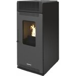 Pole  granuls air anita 10 kw sannover noir - sannover thermique - contre un mur - programmable - ...
