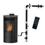 Pole  granuls tanche flavia 95 kw noir sannover + kit dinstallation complet