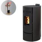 Pack po�le � granules leandro 9 etanche + kit conduit 80 / 125 - noir