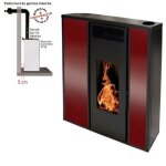 Po�le � granules tessa 10 etanche sortie dessus + conduit ventouse - bordeaux