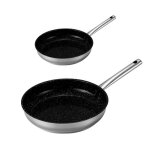 Poêle inox kitchenpro 24cm et 28cm - venteo - revêtement céramique antiadhésif - adaptée à tous les feux ... Poêle inox kitchenpro 24cm et 28cm - venteo - revêtement céramique antiadhésif - adaptée à tous les feux ...
