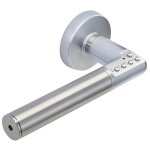 Poign�e � code �lectronique - vachette - 82005 - gris - simple - sur rosace gauche