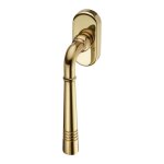 Poigne de fentre freja laiton poli poigne de fentre sur rosace ovale ferrure de fentre vintage avec ...